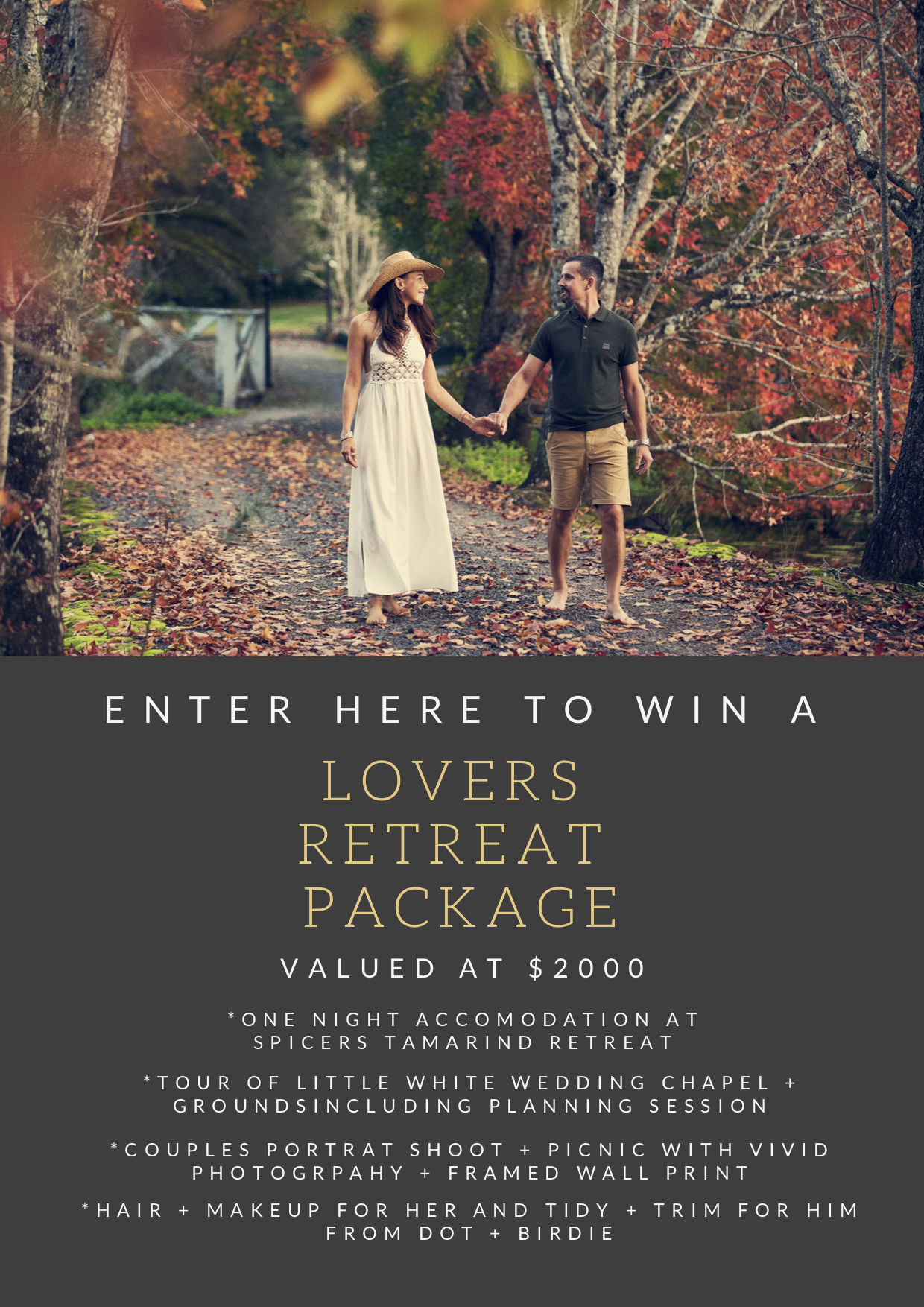 WIN A LOVERS RETREAT PACKAGE